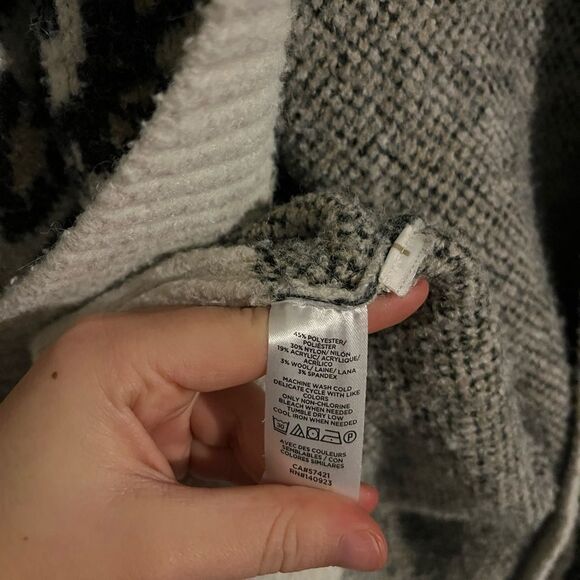 Loft Leopard Print Cardigan with Balloon Sleeves Wool Blend Size Small - Picture 7 of 8